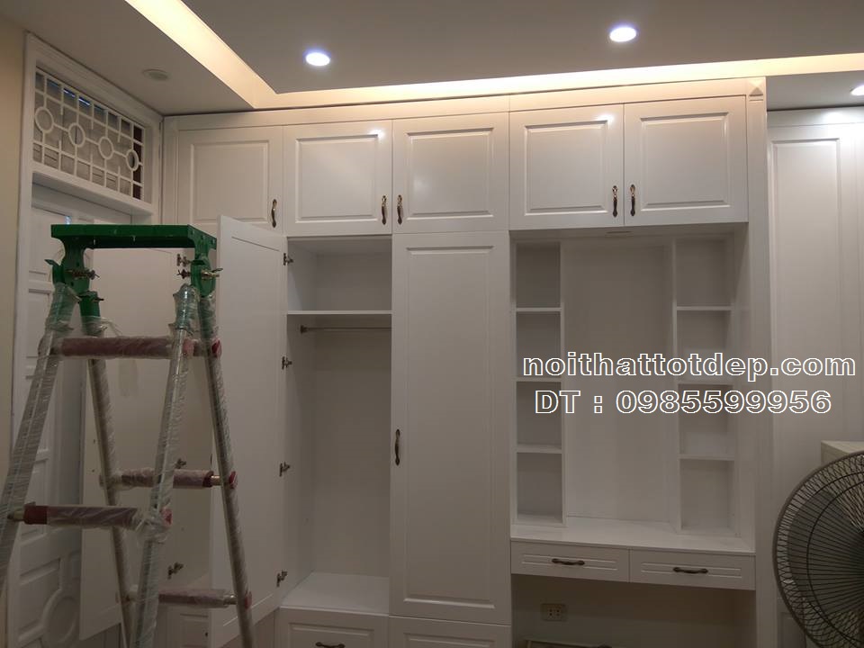 thi công nội thất tủ áo cánh mở-tủ quần áo cánh lùa-khách lẻ